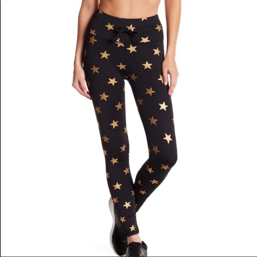 C&C California gold stars prints black yoga pants legging
